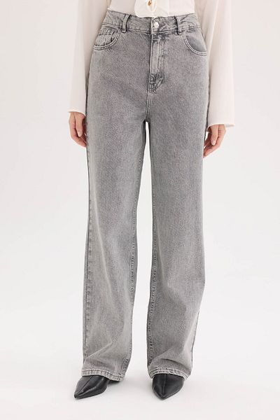 DeFacto 90S Wide Leg High Waist Long Jean Washed Trousers E3174Ax25Sp