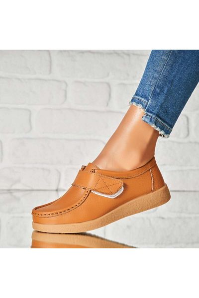 Joana Women's Loafers Natural Leather Camel Genesi