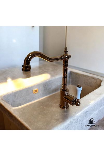 İSAOĞLU YAPI Copper Zen Design Kitchen Faucet Rusticbronze Style Luminaire