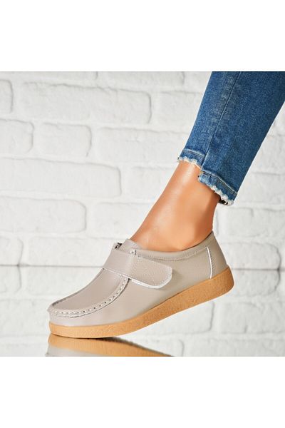Joana Women's Loafers Natural Leather Gray Genesi