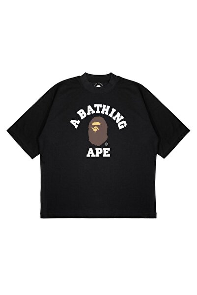 TRAGEDY تي شيرت من القماش السميك مقاس كبير للجنسين مطبوع عليه A Bathing Ape
