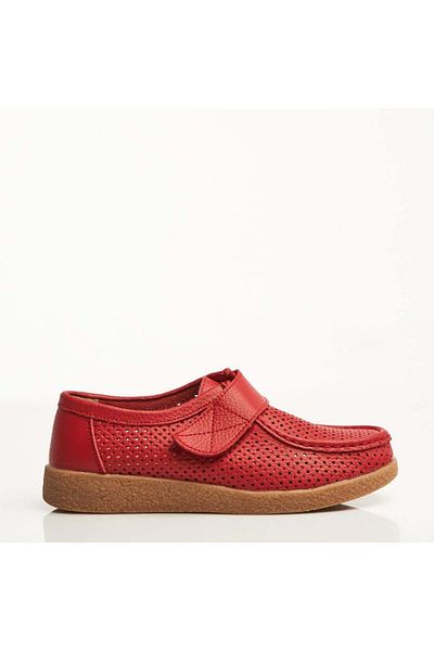 Joana Women's moccasins, genuine leather, red, Takari