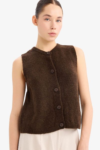 DeFacto Regular Fit Crew Neck Buttoned Knitwear Cardigan E4686Ax25Sp
