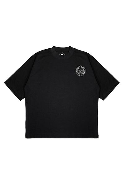 TRAGEDY Unisex Oversize Chrome Hearts με στάμπα Boxy Fit Μπλουζάκι από χοντρό ύφασμα