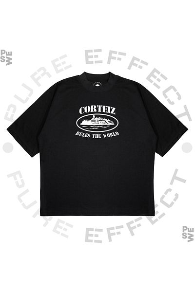 TRAGEDY Unisex Oversize Corteiz μπλουζάκι με στάμπα Boxy Fit από χοντρό ύφασμα