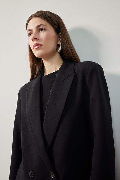 DeFacto Übergroße Jacke mit breiter Passform, Revers-Blazerjacke C2457AX25SP