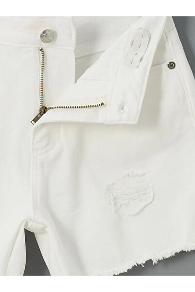 LC Waikiki Lcw Kids Girls Jean Shorts with Adjustable Elastic Waist