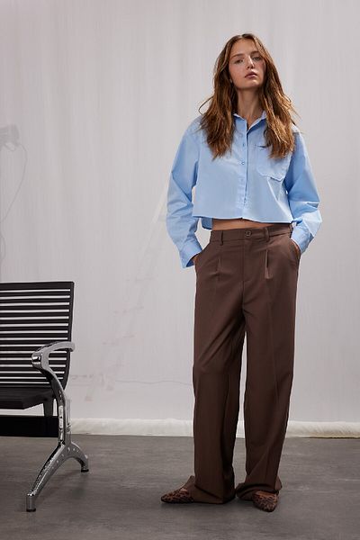 DeFacto High Waist Wide Leg Sweatpants - Double Pockets, Straight Cut D4360Ax25Sp