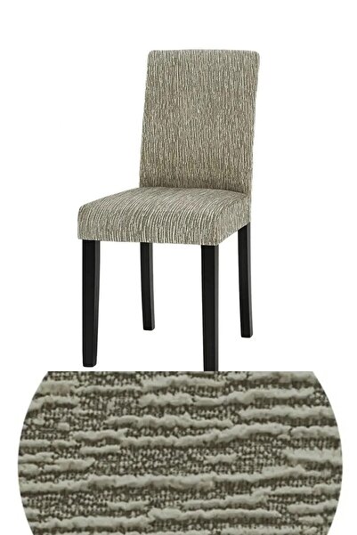 zilale Jakarli Sandalye Örtüsü Çubuk Desen Yüksek Esnekli Sandalye Kılıfı( 6 Adet)