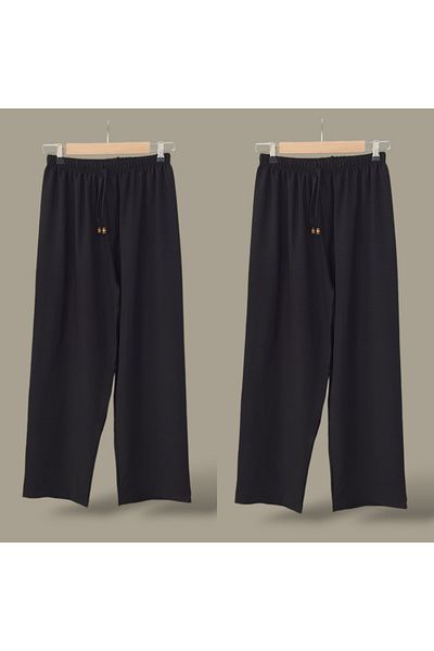 ENDAMIM 2-Piece Linen Pant Large Size Comfortable Fit Without Bucket with Elastic Waist