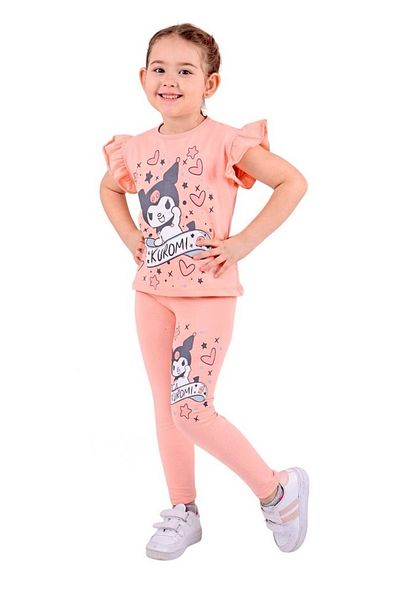 Arya Nisa Kids Girl's Kuromi Printed Leggings Bottom-Top Suit