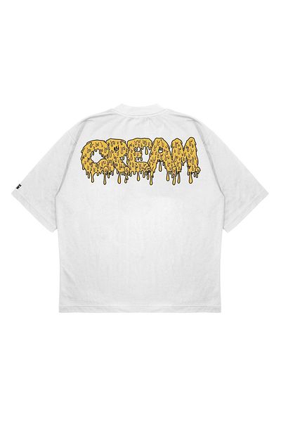TRAGEDY Unisex Oversize Wu-tang Cream μπλουζάκι με χοντρό ύφασμα με στάμπα