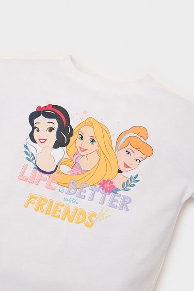 DeFacto Tricou cu gât și blană pentru fetiță prințesă Disney E4871A525SM