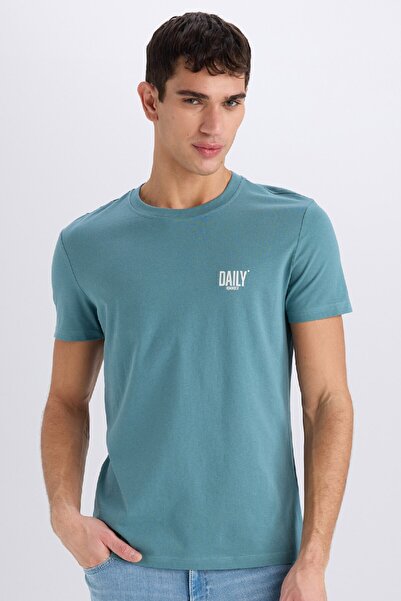 DeFacto 100 % Baumwolle Slim Fit Slim Fit Rundhalsausschnitt bedrucktes Kurza...