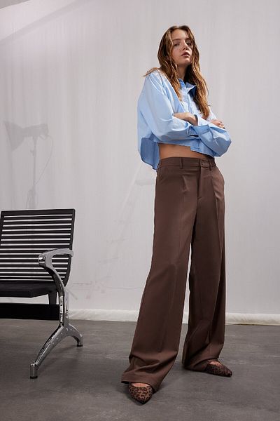 DeFacto High Waist Wide Leg Sweatpants - Double Pockets, Straight Cut D4360Ax25Sp