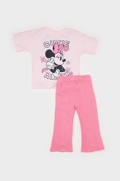 DeFacto Baby Girl Disney Mickey & Minnie 2Pcs Ribbed Camisole Stretchy Waisted Leggings