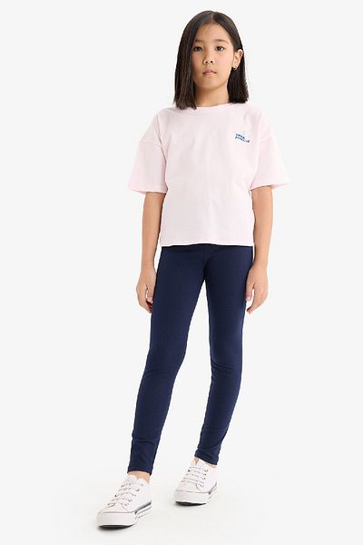 DeFacto Girl's 2 Piece Set Printed Short Sleeve T-Shirt Long Leggings E3816A825Sm