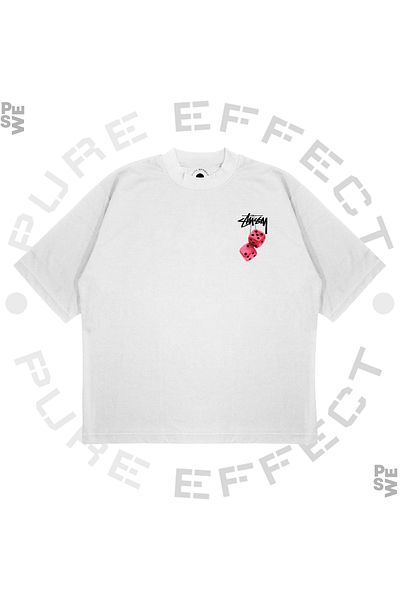 TRAGEDY Μπλουζάκι Unisex Oversize Pink Dice με στάμπα Boxy Fit από χοντρό ύφασμα