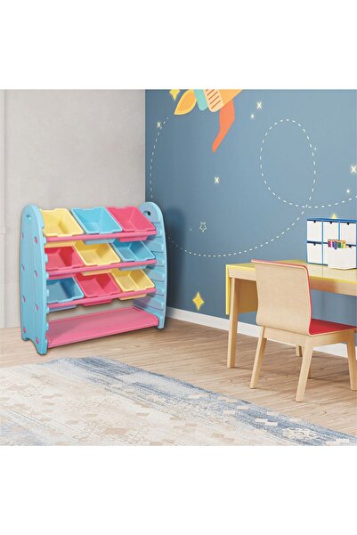 MUPARK Anaokulu ve Kreş İçin 9 Bölmeli Saklama Rafı – Çocuk Oyuncak ve Eşya D...