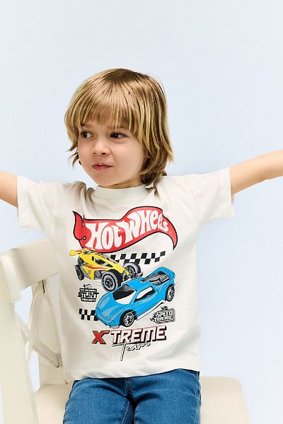 DeFacto Baby Boy Hot Wheels Tričko s krátkym rukávom Crew Neck E4716a525sm