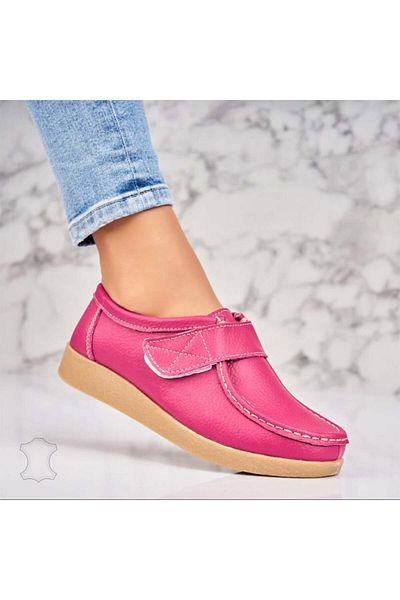 Joana Women's Loafers Natural Leather Fuchsia Genesi