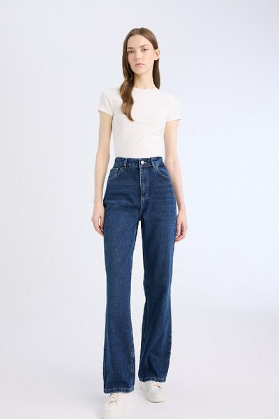 DeFacto Tricou cu mânecă scurtă modal cu gât turnat E4519ax