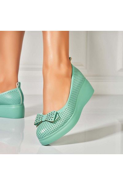 Joana Women's Casual Green Shoes Made of Ecological Leather Oziel