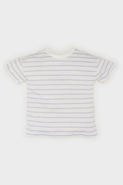DeFacto Baby Girl Crew Neck Striped Short Sleeve T-Shirt E5415A525Sm
