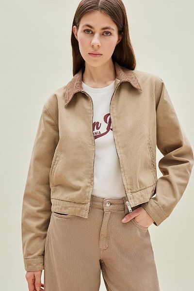 DeFacto Regular Fit Contrast Collar Pocket Cotton Jacket Coat E6260Ax25Sp