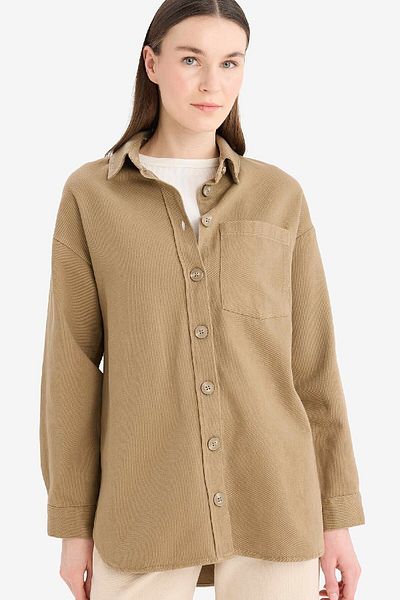 DeFacto Basic Relax Fit Gabardine τουνίκ πουκάμισο - μακρυμάνικο A6474AX25SP