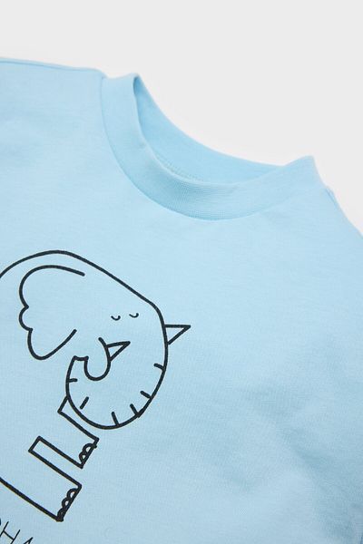 DeFacto Baby Boy Crew Neck Printed Combed Cotton 2-Piece Long Sleeve T-Shirt E6305A525Sp