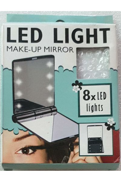 Generic 2pcs Travel Mirror, Portable LED Lighted Makeup Mirror with 8 Dimmable LED Lights,