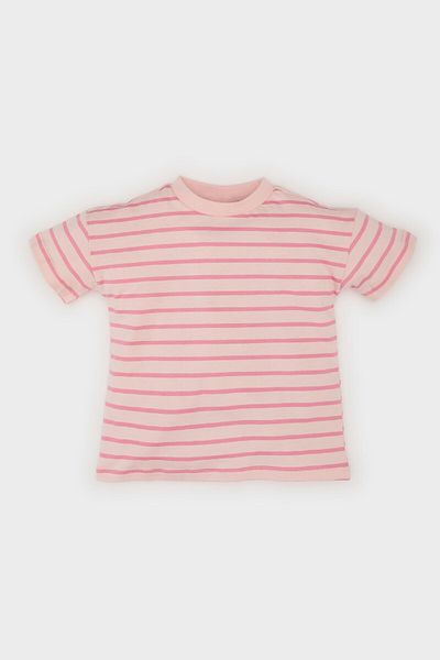 DeFacto Baby Girl Crew Neck Striped Short Sleeve T-Shirt E5415A525Sm