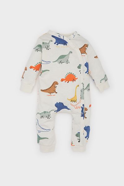 DeFacto Langarm-Strampler mit Dinosaurier-Aufdruck für Babys – E6044A5NS
