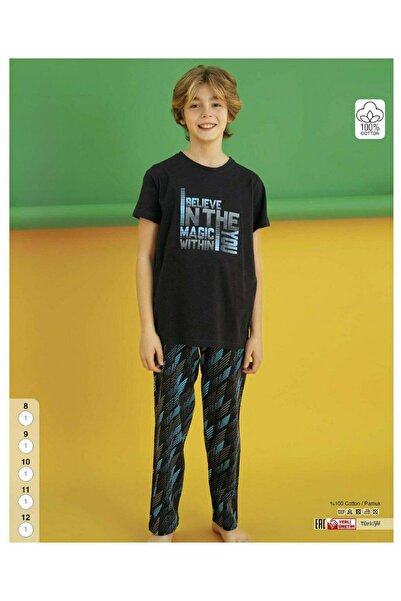 İpek Male Child Short Sleeve Six Long 100% Cotton Pajamas Set