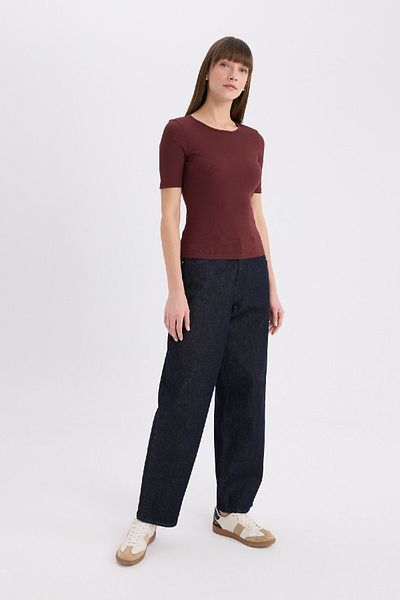 DeFacto Tricou cu mânecă scurtă, cu gât crew, slim fit E5776AX25SP