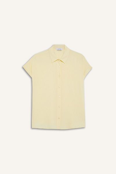 DeFacto Regular Fit Basic Plain Viscose Short Sleeve Shirt N7819Az25Sp