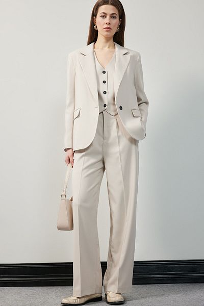 DeFacto Übergroße Basic-Blazerjacke mit breiter Passform und Knöpfen B0490ax25sp
