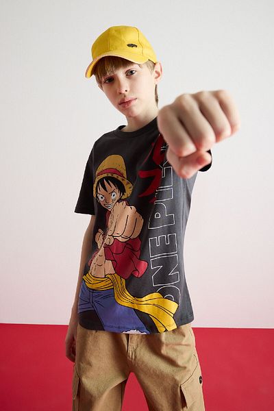 DeFacto Boy's One Piece Crew Neck Short Sleeve T-Shirt E3106A825Sm