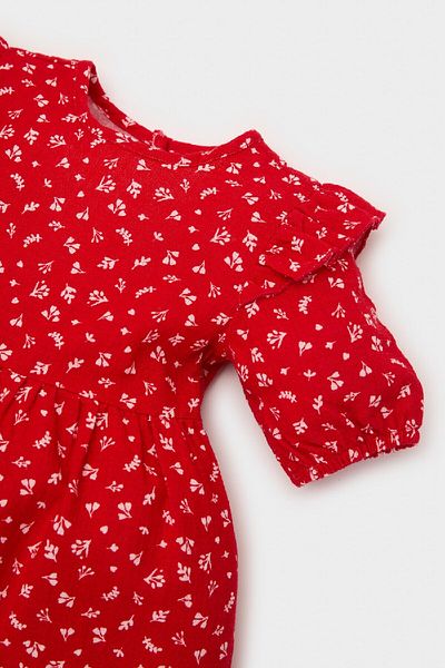DeFacto Baby Girl Patterned Short Sleeve Flared Poplin Dress E5809A525Sp