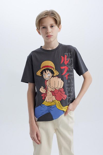 DeFacto Boy's One Piece Crew Neck Short Sleeve T-Shirt E3106A825Sm