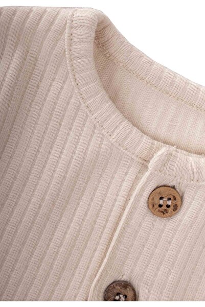 Cigit Corduroy Jumpsuit 0-3 Years Beige