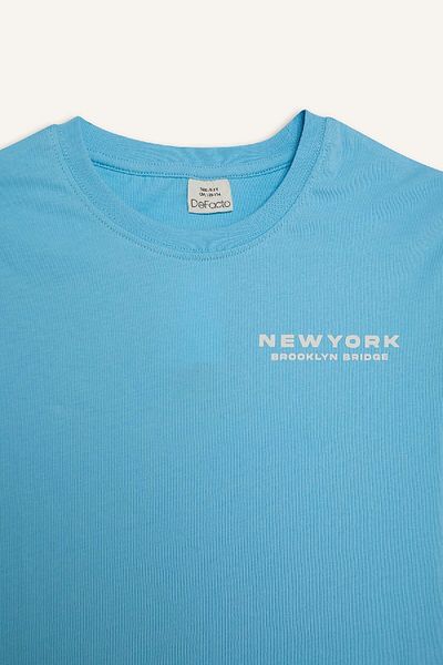 DeFacto Tricou cu mânecă scurtă cu imprimeu pentru băiat E0102A825SM