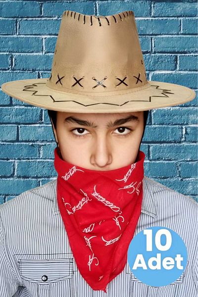 Uniquetrenders Παιδικό Unisex Bandana Nubuck καουμπόικο καπέλο (8-14 ετών)