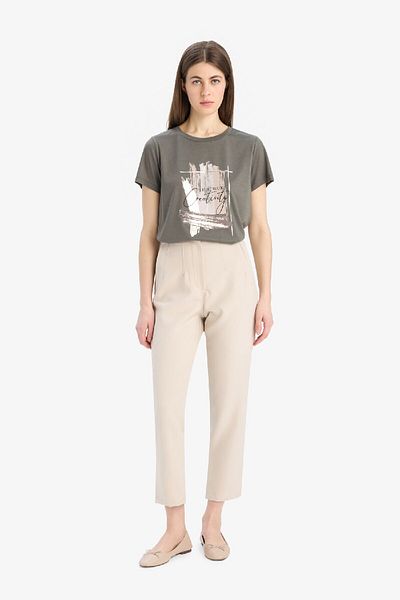 DeFacto Relax Fit Crew Neck Printed Short Sleeve T-Shirt E5062Ax25Sp