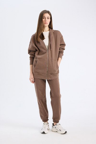 DeFacto Übergroßes Basic-Sweatshirt mit Kapuze und Reißverschluss – V4233AZ25SP