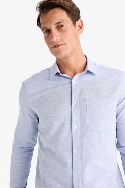 DeFacto Moderní střih Polo Neck Basic Plain Dlouhé Rukávy Košile E5045AX25SM