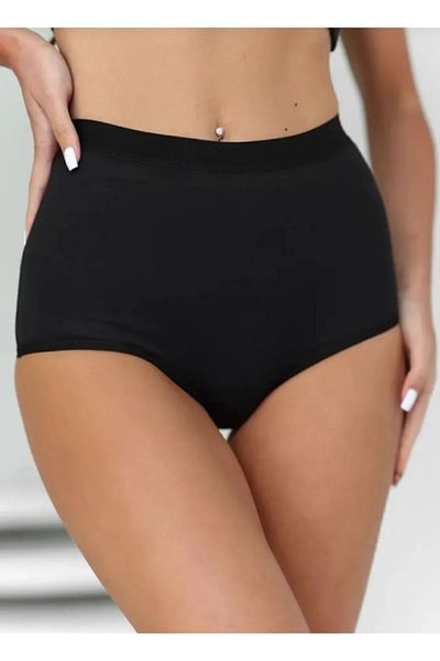 AV ANZAV 1574 Women's 3-Piece Gathering High Waist Black Panties 11656