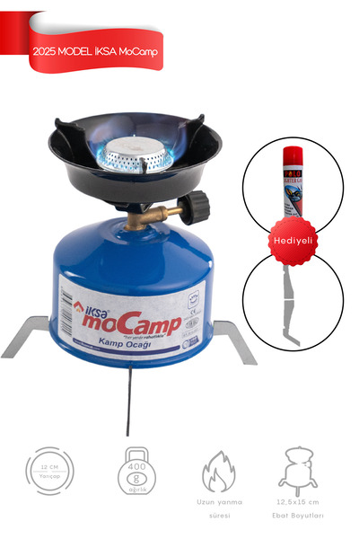 İksa MoCamp Tekrar Doldurabilir Devrilmez Ayaklı Portatif Kamp Ocağı