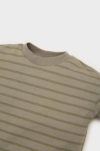 DeFacto Gestreiftes Kurzarm-T-Shirt mit Rundhalsausschnitt für Babys E5315A525SM